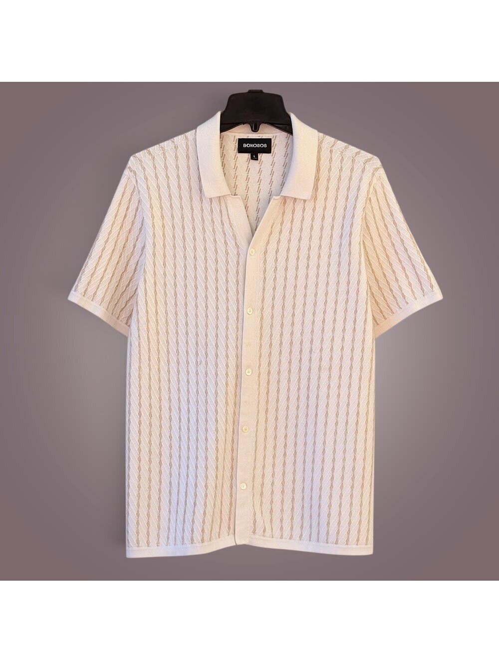 Bonobos Knit Polo Shirt Cream | L